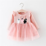 Baby Girl Clothes Rabbit Bow Ball Newborn Dress for Girls Long Sleeve Clothing Tutu Baby Party Clothes For Children Vestidos