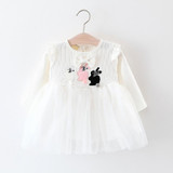 Baby Girl Clothes Rabbit Bow Ball Newborn Dress for Girls Long Sleeve Clothing Tutu Baby Party Clothes For Children Vestidos