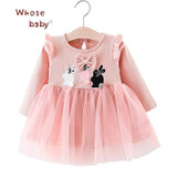 Baby Girl Clothes Rabbit Bow Ball Newborn Dress for Girls Long Sleeve Clothing Tutu Baby Party Clothes For Children Vestidos