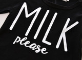 Baby girl clothes 2017 baby romper kids clothing milk printed t-shirt+pants cotton newborn baby boy clothing