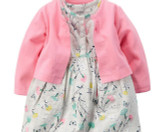Baby Girl Cardigan Romper Dress Bodysuit 2 Pieces Clothing Vestidos Baby Girl Princess Cute Romper Baby Dress