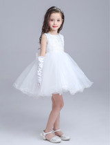 Baby Girl Birthday Wedding Party Formal Flower Girls Dresses Little Girls Sleeveless Knee Length Pageant dress with Big Bow