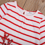 Baby Girl Autumn Dress Long Sleeve Christmas Casual Striped Kids Striped Dresses Warm Clothes