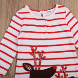 Baby Girl Autumn Dress Long Sleeve Christmas Casual Striped Kids Striped Dresses Warm Clothes