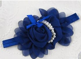 Baby Flower Headband White pearl Solid Color Girl Children Infant Baby Hairband Hair Accessories For Girls Princess Hairband