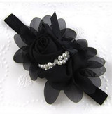 Baby Flower Headband White pearl Solid Color Girl Children Infant Baby Hairband Hair Accessories For Girls Princess Hairband