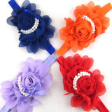 Baby Flower Headband White pearl Solid Color Girl Children Infant Baby Hairband Hair Accessories For Girls Princess Hairband