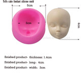 Baby face girl Head chocolate silicone mold for cake decorating tools Polymer Clay Resin Candy Fimo Super Sculpey F0929