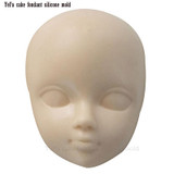 Baby face girl Head chocolate silicone mold for cake decorating tools Polymer Clay Resin Candy Fimo Super Sculpey F0929