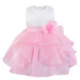 Baby Elegant Infant Girls Flower Dresses Long Wedding Bridesmaid Toddler Dress Pageant Bridal Formal Party Dress Baby Tutu Dress