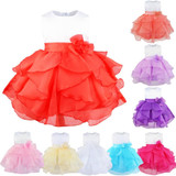 Baby Elegant Infant Girls Flower Dresses Long Wedding Bridesmaid Toddler Dress Pageant Bridal Formal Party Dress Baby Tutu Dress