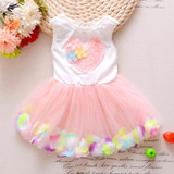 Baby Dress Special Offer Knee-length Beach Regular 2017 New Summer Girl Love Dress Cotton Flower Petal Baby Lady Princess Tide