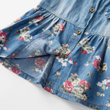 Baby Dress Girls Denim Summer Vestido Infantil Cotton Bow Clothing Flower Print Baby Dresses For Girls Fashion Children's Dress