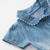 Baby Dress Girls Denim Summer Vestido Infantil Cotton Bow Clothing Flower Print Baby Dresses For Girls Fashion Children's Dress