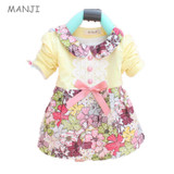 Baby Dress Girl 2017 Autumn New kids clothes Spring Girls long-sleeved 1 year birthday infant clothing baby Clothes A168