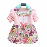 Baby Dress Girl 2017 Autumn New kids clothes Spring Girls long-sleeved 1 year birthday infant clothing baby Clothes A168