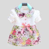 Baby Dress Girl 2017 Autumn New kids clothes Spring Girls long-sleeved 1 year birthday infant clothing baby Clothes A168