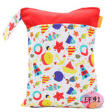 Baby Diaper Bag Printed Double Zippered Wet/Dry Bag Waterproof Wet Cloth Diaper Backpack Waterproof Reusable Land Diapers Bags
