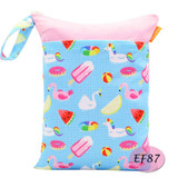 Baby Diaper Bag Printed Double Zippered Wet/Dry Bag Waterproof Wet Cloth Diaper Backpack Waterproof Reusable Land Diapers Bags