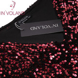 IN'VOLAND Women's Dress Plus Size Sexy Deep V-Neck Long Sleeve Sequined Bodycon Cocktail Club Sheath Loose Ladies Dresses