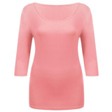 IN'VOLAND Women T-Shirts Top Big Size Autumn Spring Round Collar 3/4 Sleeve Solid Slim Fit Pullover Casual Tshirt Tees Plus Size