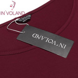 IN'VOLAND Women T-Shirts Top Big Size Autumn Spring Round Collar 3/4 Sleeve Solid Slim Fit Pullover Casual Tshirt Tees Plus Size