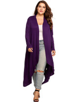 IN'VOLAND Women Cardigan Jacket Plus Size Autumn Open Front Solid Draped Lady Large Long Large Sweater Big Oversized L-5XL