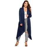 IN'VOLAND Women Cardigan Jacket Plus Size Autumn Open Front Solid Draped Lady Large Long Large Sweater Big Oversized L-5XL