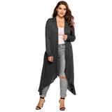 IN'VOLAND Women Cardigan Jacket Plus Size Autumn Open Front Solid Draped Lady Large Long Large Sweater Big Oversized L-5XL