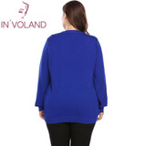 IN'VOLAND Big Size Women Sweater Coat Autumn Casual Long Sleeve Button Solid Large Jumper Basic Soft Cardigan Tops Plus Size