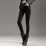 In the spring of new high waisted jeans female trousers black pencil slim slim jeans stretch feet.