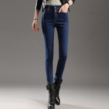 In the spring of new high waisted jeans female trousers black pencil slim slim jeans stretch feet.