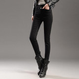 In the spring of new high waisted jeans female trousers black pencil slim slim jeans stretch feet.