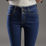 In the spring of new high waisted jeans female trousers black pencil slim slim jeans stretch feet.