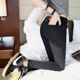 In the spring of 2016 Black Stretch Jeans new female Korean stretch slim slim jeans pants feet