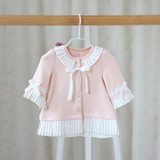 In the autumn of 2016 new childrens coat girls coat color sweet baby lace bow cardigan cute jacket clothes baby girls