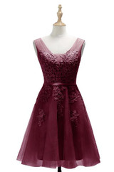 In Stock Sexy V Neck Lace Appliques Short Prom Dresses 2018 Lace Up Back Formal Party Dresses For Graduation vestido de festa