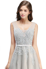 In Stock Sexy V Neck Lace Appliques Short Prom Dresses 2018 Lace Up Back Formal Party Dresses For Graduation vestido de festa