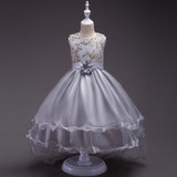 In Stock Royal Blue High Low Flower Girl Dresses 3-16Y First Holy Communion Dresses for Girls Tulle Beautiful vestido daminha