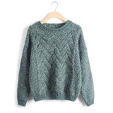 Pull Femme 2016 Autumn Winter Women Sweaters And Pullovers Plaid Thick Knitting Mohair Sweater Female Loose Variegated