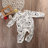 Pudcoco Top Baby Kids Boy Girl Infant Long Sleeve Romper Milk bottle Jumpsuit Cotton Clothes Outfit Set