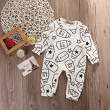 Pudcoco Top Baby Kids Boy Girl Infant Long Sleeve Romper Milk bottle Jumpsuit Cotton Clothes Outfit Set