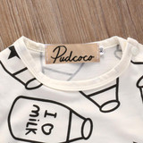 Pudcoco Top Baby Kids Boy Girl Infant Long Sleeve Romper Milk bottle Jumpsuit Cotton Clothes Outfit Set