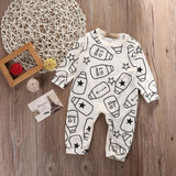 Pudcoco Top Baby Kids Boy Girl Infant Long Sleeve Romper Milk bottle Jumpsuit Cotton Clothes Outfit Set