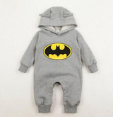 Pudcoco Winter Newborn Baby Boy Girls 2017 Sweater Batman Hoodies Romper Jumpsuit Gray or Black Hooded Autumn Warm 0-24M SS