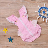 Pudcoco Sleeveless Cotton Pink Cute Newborn Baby Girl Lace Floral Romper Outfits Sunsuit Clothes 0-24M
