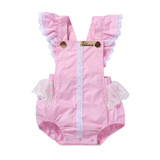 Pudcoco Sleeveless Cotton Pink Cute Newborn Baby Girl Lace Floral Romper Outfits Sunsuit Clothes 0-24M