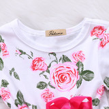 Pudcoco Princess Girl Dress Newborn Baby Girls Floral Dress Infant Baby Girls Tulle Dress Rose Red Long Sleeve Bowknot Clothes