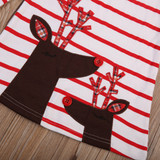Pudcoco Fashion Baby Girls Clothes Christmas Xmas Cute Dresses Kids Girls Children's Striped Long Sleeve O-neck Dress