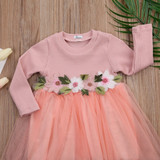 Pudcoco Cute Kids Baby Girls Outfits Long Sleeve Floral Princess Dress Pageant Casual Fashion Baby Girls Tulle Dress